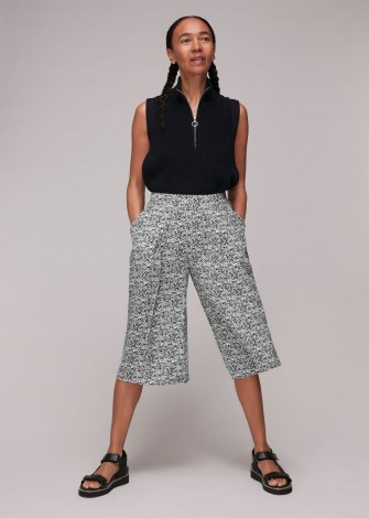 WHISTLES MIXED ANIMAL PRINT CULOTTE / black and white culottes