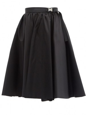 PRADA High-rise Re-Nylon skirt – black flared skirts