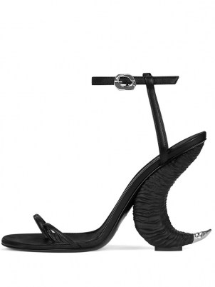 GIVENCHY Horn-effect leather sandals – sculptural heels - flipped