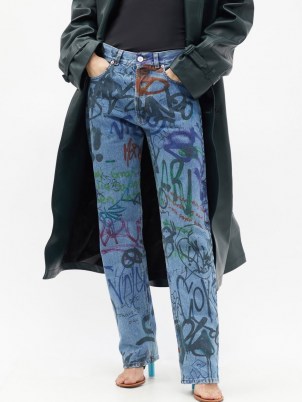 VETEMENTS Graffiti straight-leg jeans / contemporary denim