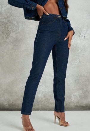 Missguided blue indigo co ord straight leg jeans | dark denim - flipped