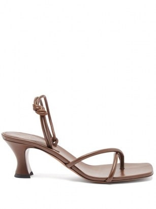 NEOUS Borealis knotted slingback leather sandals ~ brown strappy slingbacks - flipped