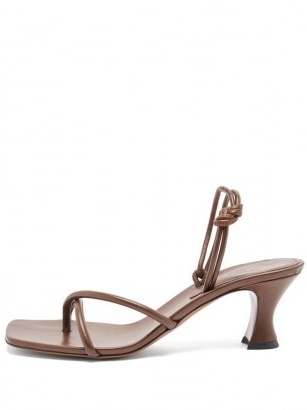 NEOUS Borealis knotted slingback leather sandals ~ brown strappy slingbacks