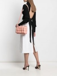 Bottega Veneta Padded Cassette crossbody bag ~ pink woven shoulder bags