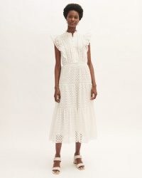 JIGSAW BRODERIE TIERED MAXI DRESS / feminine summer dresses