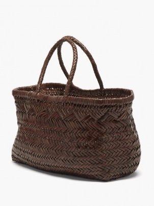 DRAGON DIFFUSION Brown Triple Jump large woven-leather tote bag