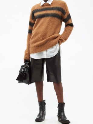 ACNE STUDIOS Brushed intarsia-striped sweater in brown