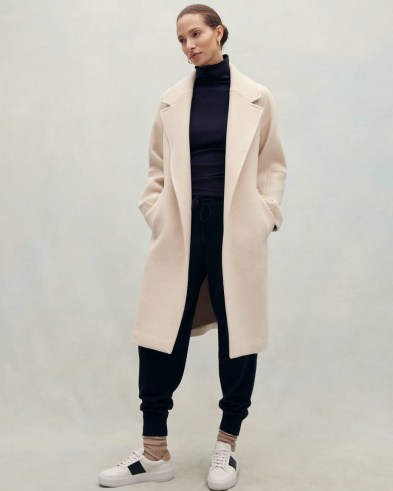 JIGSAW BRUSHED WOOL COAT in Cream ~ neutral luxe coats