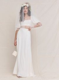 REFORMATION Brynna Two Piece ~ contemporary bridal outfits ~ crop top and maxi skirt wedding set