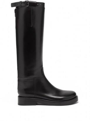 ANN DEMEULEMEESTER Buckled-strap leather knee-high boots - flipped