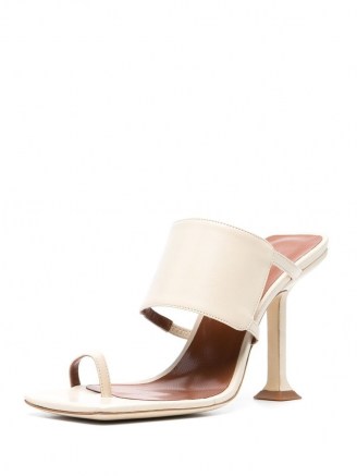 BY FAR Gigi high-heel sandals / square toe wide strap sandal - flipped