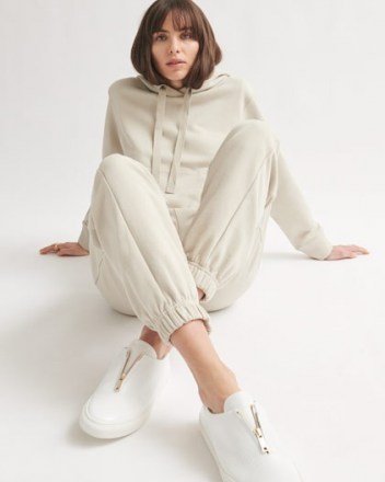 JIGSAW COTTON BOYFRIEND HOODIE Stone ~ neutral pullover hoodies