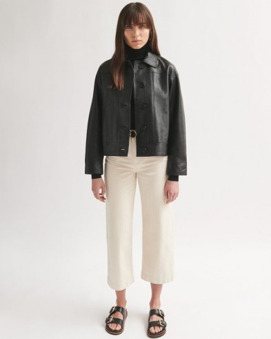 JIGSAW CROPPED LEATHER JACKET ~ casual luxe jackets
