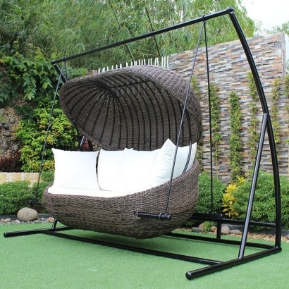 Wayfair Kevser Swing Seat with Stand by Dakota Fields | Garden Furniture | Relax Outdoors - flipped
