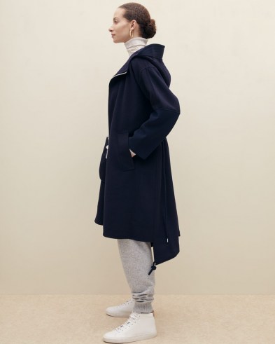 JIGSAW DOUBLE FACE OVERSIZED PARKA Navy ~ chic dark blue hooded coats ~ contemporary parkas