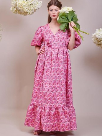 sister jane DREAM Bud Burst Jacquard Wrap Dress ~ romantic vintage style maxi dresses - flipped