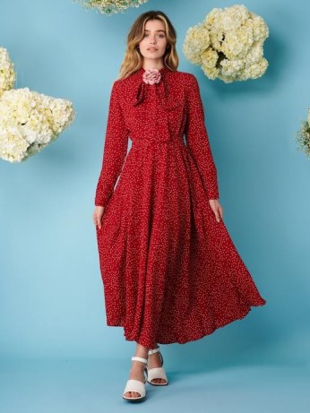 sister jane DREAMING DAISIES Chamomile Rhyme Midi Dress ~ romantic red vintage style dresses