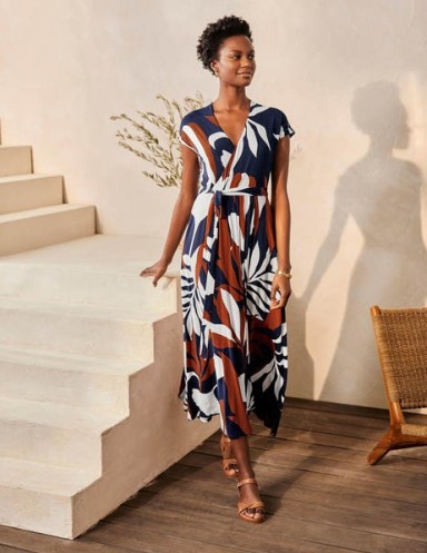 BODEN Eleanor Jersey Midi Dress / tropical print dresses - flipped