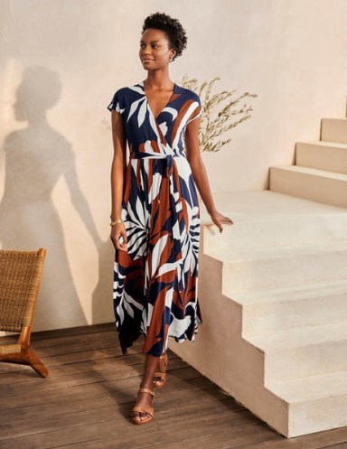 BODEN Eleanor Jersey Midi Dress / tropical print dresses