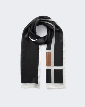 JIGSAW EZE GEO SILK SCARF ~ chic contemporary scarves - flipped