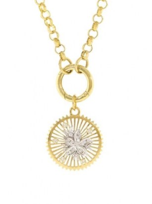 Foundrae 18kt yellow gold diamond medium Mille Fleur pendant / luxe floral pendants