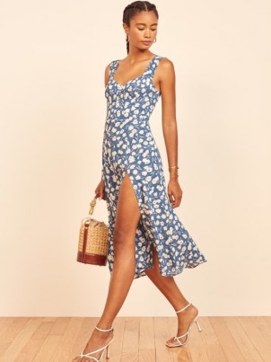 Reformation Fulton Dress | floral thigh high split summer dresses