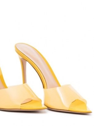 Gianvito Rossi Elle 105mm pointed-toe mules / yellow stiletto heel mule - flipped