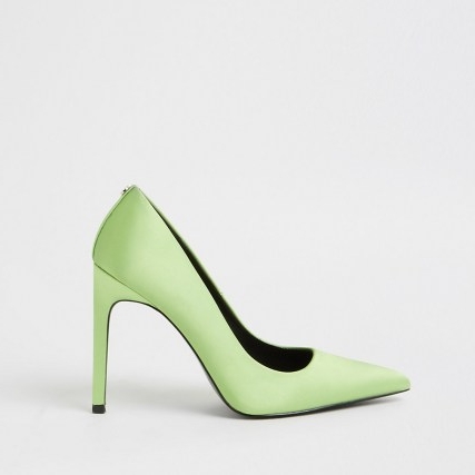 RIVER ISLAND Green high heeled court shoes / pointed stiletto couurts