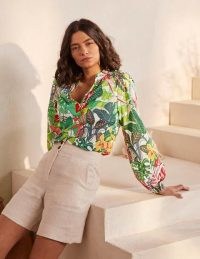 BODEN Heather Top Palm Leaf, Paradise Jungle / printed multi coloured summer tops