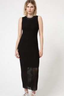 HUGO Shomary tube dress in super-stretch fabric with sheer accents – black knitted sleeveless column dresses