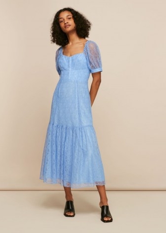 WHISTLES LACE CORSET DRESS ~ blue puff sleeve dresses