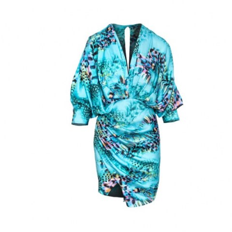 Cosel Jamaica Dress / blue wrap style dresses - flipped