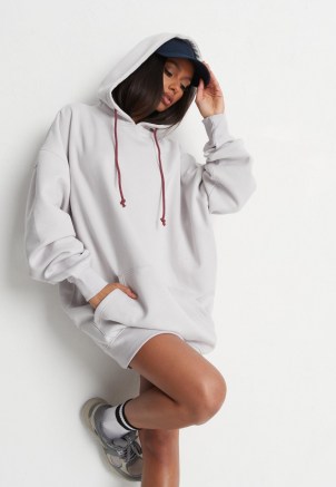 jordan lipscombe x missguided white embroidered athleisure hoodie dress ~ oversized pullover hoodies - flipped