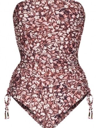 Juillet Lennox strapless floral-print swimsuit