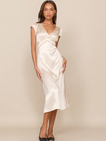 Reformation Kaye Dress | ivory silk vintage style empire waist dresses