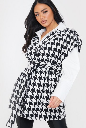Celebrity inspired jackets ~ LORNA LUXE ‘L’AVENUE’ HOUNDSTOOTH SLEEVELESS JACKET - flipped