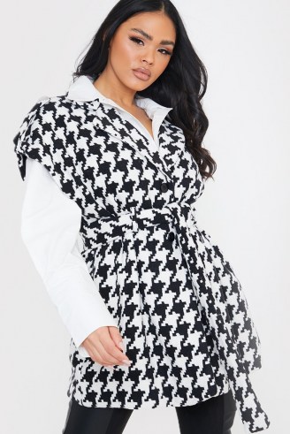 Celebrity inspired jackets ~ LORNA LUXE ‘L’AVENUE’ HOUNDSTOOTH SLEEVELESS JACKET