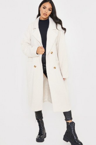 Celebrity inspired coats ~ LORNA LUXE OATMEAL ‘ELIZABETH’ BORROWED HIS FIT DOUBLE BREASTED COAT