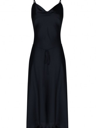 Low Classic cowl-neck midi dress | black cami strap dresses - flipped