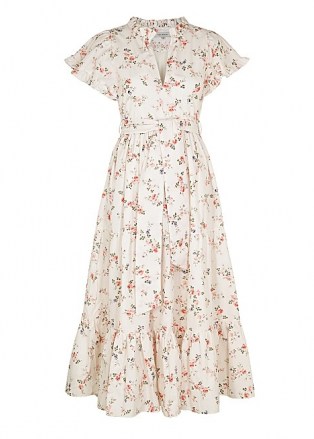 LUG VON SIGA Sofia floral-print cotton midi dress ~ vintage style spring dresses ~ romantic fashion - flipped