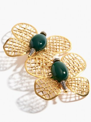BEGUM KHAN Magic Butterfly 24kt gold-plated clip earrings ~ butterflies ~ insect jewellery - flipped