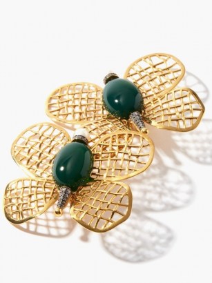 BEGUM KHAN Magic Butterfly 24kt gold-plated clip earrings ~ butterflies ~ insect jewellery