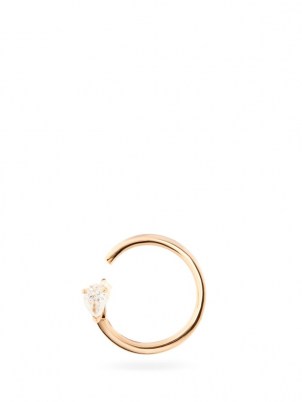 REPOSSI Serti Carrés Alternés diamond & 18kt gold earring – contemporary single earrings – luxe jewellery - flipped