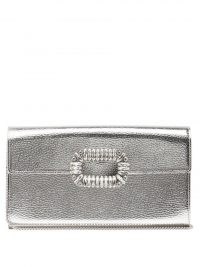 ROGER VIVIER Sexy Choc embellished silver-leather cross-body bag – metallic crossbody bags