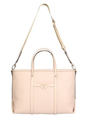MICHAEL BY MICHAEL KORS MEDIUM HAMMERED PINK-LEATHER BECK TOTE BAG