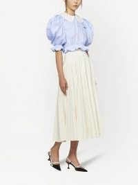 Miu Miu ruffle-trim gingham-print blouse – puff sleeve blouses
