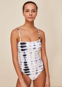 WHISTLES TIE DYE SQUARE NECK SWIMSUIT / skinny strap swimsuits