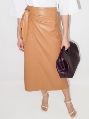 Nanushka Amas faux-leather wrap skirt | chic skirts - flipped