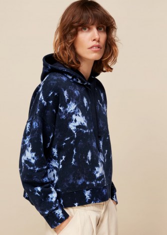 WHISTLES TIE DYE HOODIE / navy blue pullover hoodies