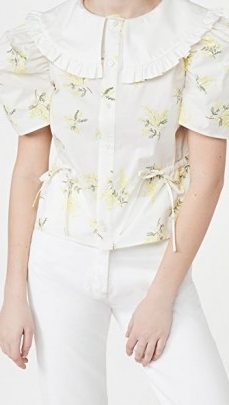 Naya Rea Emily Blouse – romantic floral blouses – frill trim oversized collars